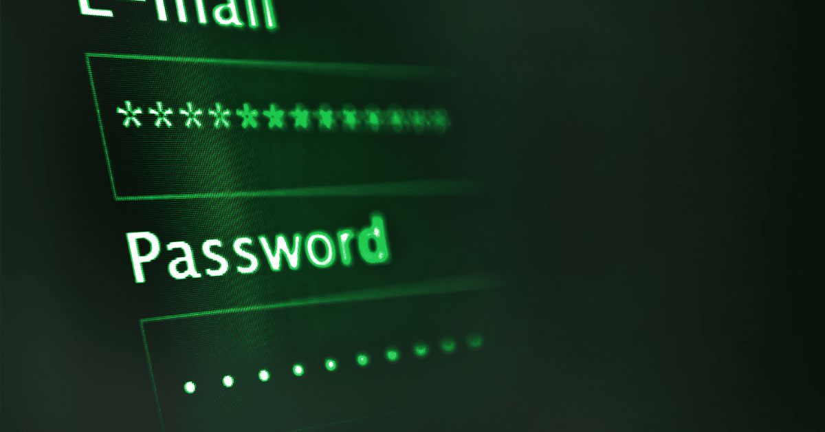 Blog header image showing close up of login screen, with password and email fields