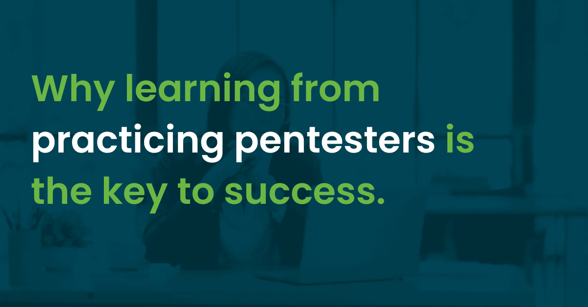 Blog title on background image - Why learning from practicing pentesters is the key to success.